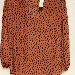 Nwt Lush brand leopard blouse xl